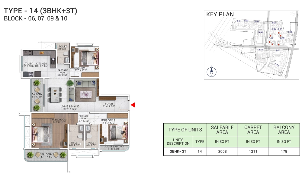 3 BHK Floor Plan