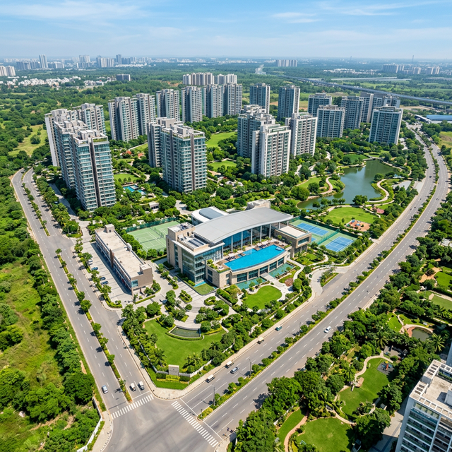 Sattva City Chikkajala Township Aerial View — Real Estate Investment in North Bangalore