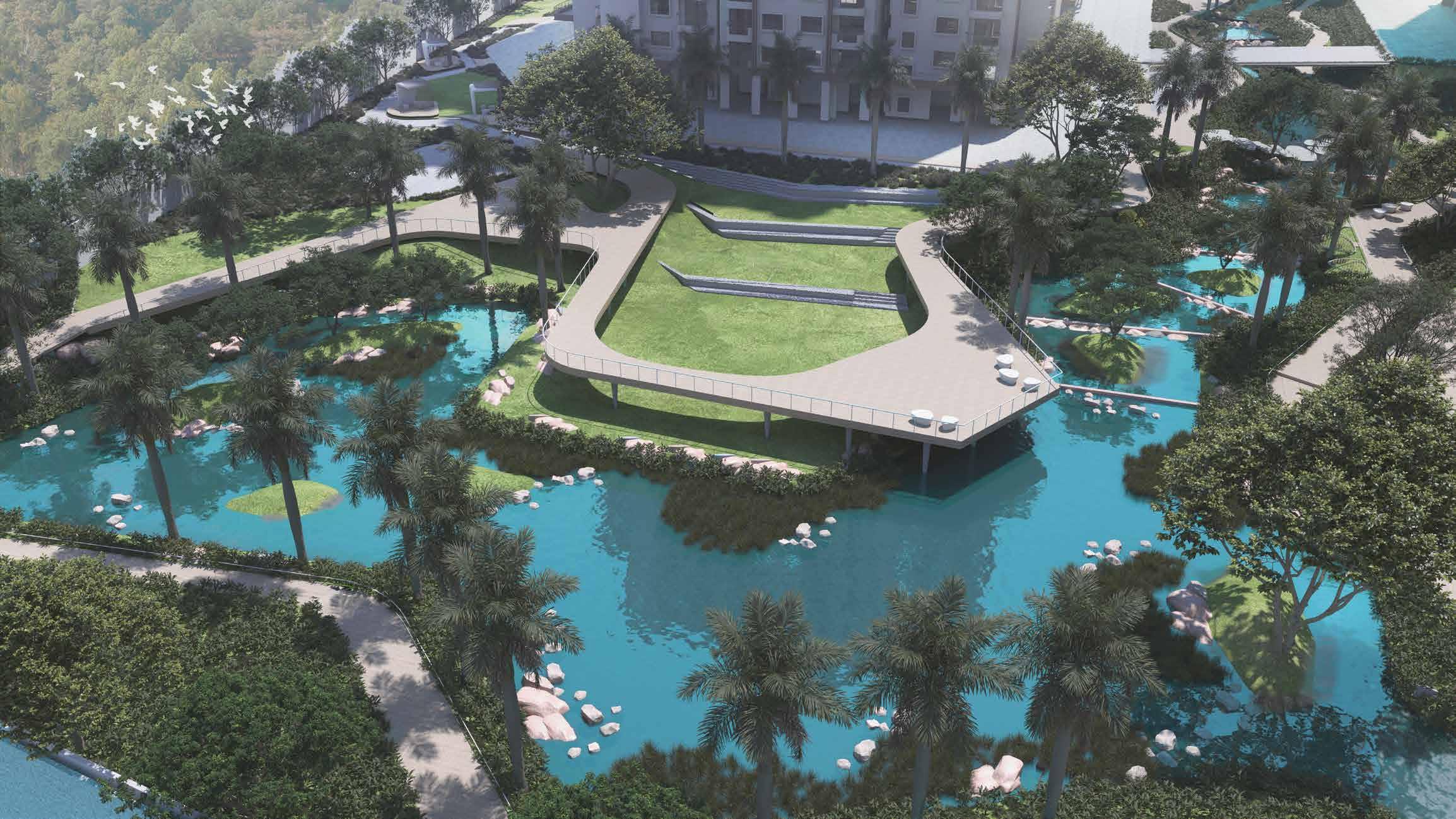 Sattva City Resort-Style Swimming Pool and Waterfront - Premium Township in Devanahalli